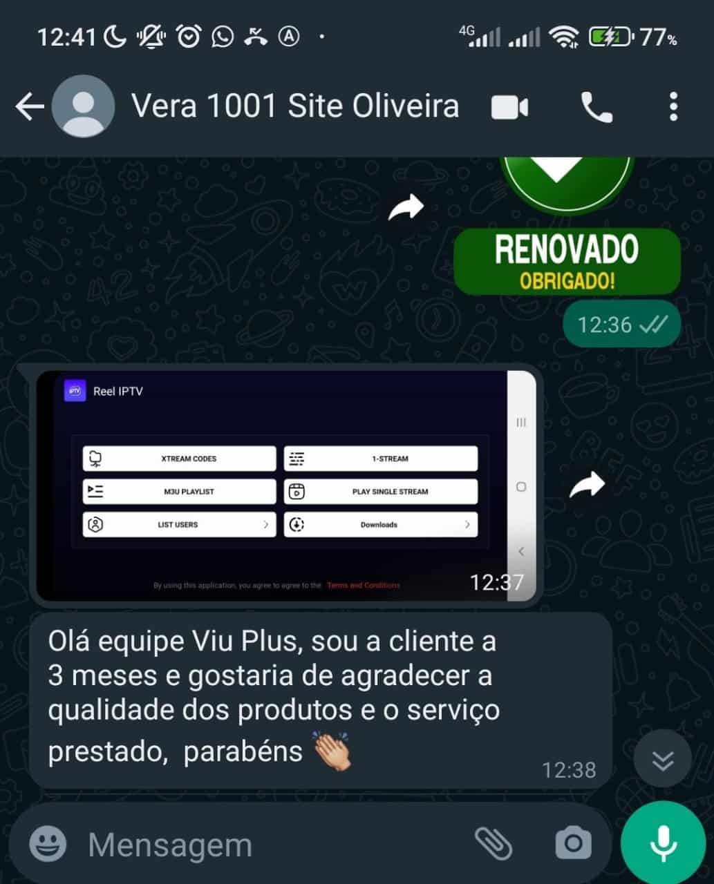 Cliente satisfeito com a qualidade do IPTV e teste grátis da Viu TV Plus