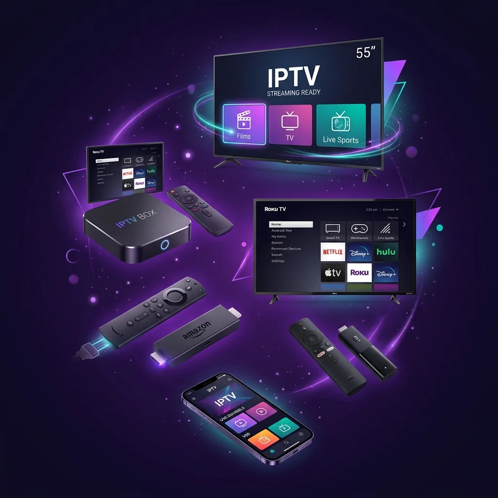 Dispositivos compatíveis com Viu TV Plus IPTV: Smart TV, TV Box, Roku TV, Mi Stick e celular